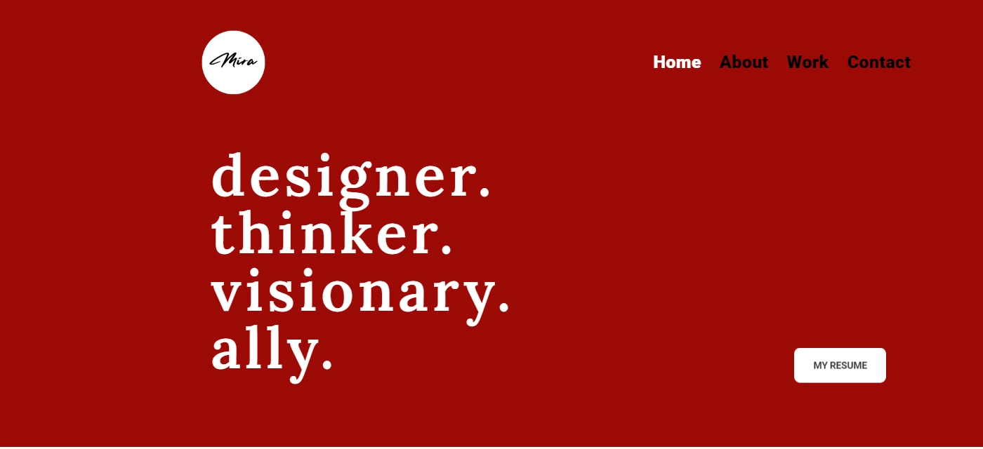 personal landing page